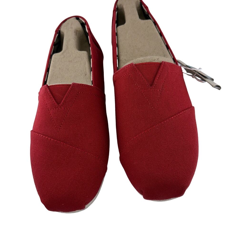 Toms Alpargata Men's Red Canvas Slip-On Shoe Size 9.5 NWT - Picture 2 of 4